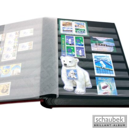 stock book, 32 black pages, 230 mm x 310 mm