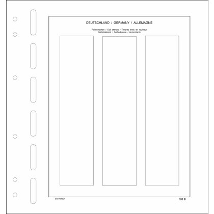 Timbres roulettes Allemagne (auto-collants) 3 bandes à 46 mm x 204 mm