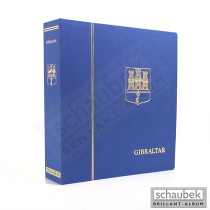 Album Gibraltar 1886-1994 Standard im geprägten Leinen-Schraubbinder blau, Band I, ohne Schutzkassette