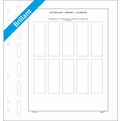Sheet for coil stamps Germany (gummed) 10 spaces, each...